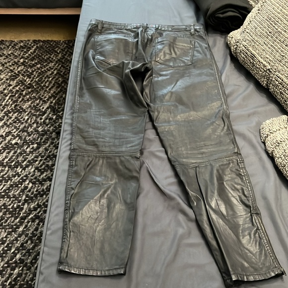 Sanctuary Leather Look Moto Jeans - Picture 2 of 10